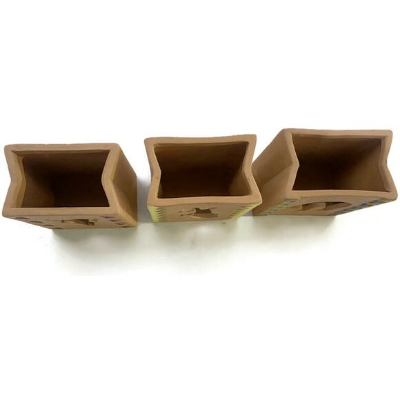 House of Lloyd Terra Cotta Candle Holders 6" Tall Southwest Style Set of Three - Picture 3 of 8